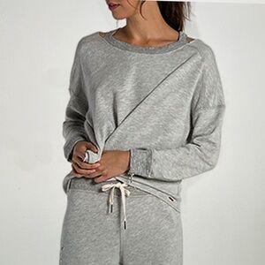 n:PHILANTHROPY Petra Crew Neck Sweatshirt Distressed Heather Grey  Size M